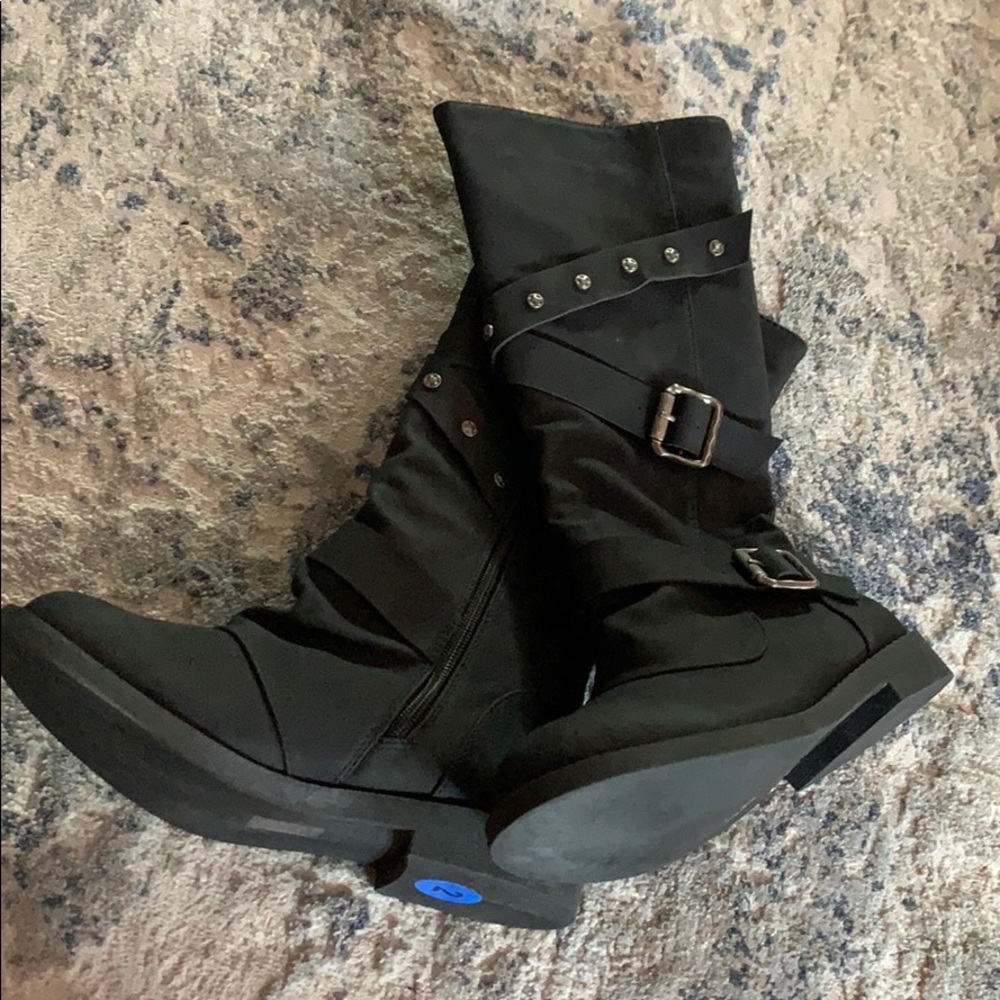 Brand new black studded boots